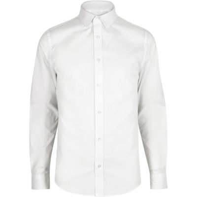 White cotton skinny fit shirt